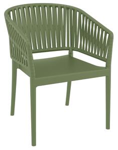 Penwell Polypropylene Outdoor Armchair In Olive Green