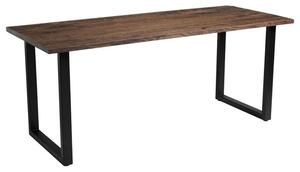 Worley 180cm Wooden Dining Table In Smoked And Black