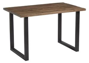 Worley 120cm Wooden Dining Table In Smoked And Black