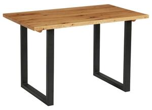 Worley 120cm Wooden Dining Table In Character Oak And Black