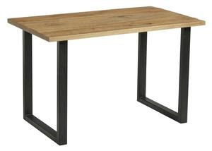 Worley 120cm Wooden Dining Table In Rustic Antique And Black