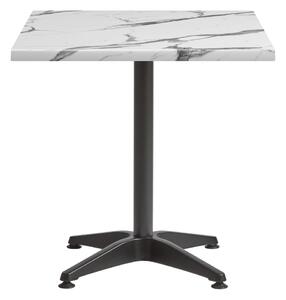 Fernie 70cm Carrara Marble Effect Bistro Table With Black Base