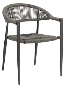 Alamosa Rattan Armchair With Aluminium Frame In Dark Grey