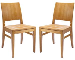 Owensboro Natural Wooden Side Chairs In Pair