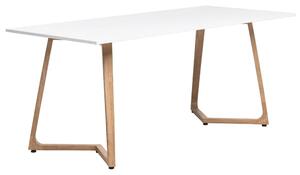 Wichita 18mm MFC Top White Dining Table 180cm with Oak Legs