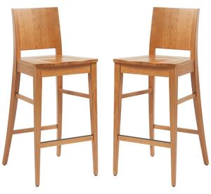 Owensboro Natural Wooden Bar Stools In Pair