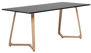 Wichita 18mm MFC Top Black Dining Table 180cm with Oak Legs
