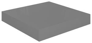 Floating Wall Shelf High Gloss Grey 23x23.5x3.8 cm MDF