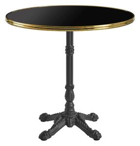 Pontiac 60cm Gold Rim Wooden Bistro Table In Dark Marble Effect
