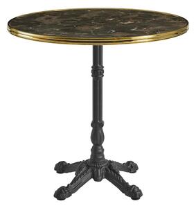 Pontiac 60cm Gold Rim Wooden Bistro Table In Black Marble Effect