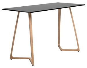 Wichita 18mm MFC Top Black Bar Table 180cm with Oak Legs