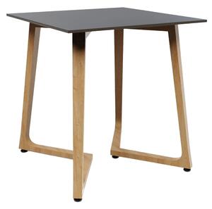 Wichita 12mm HPL Top Black Dining Table 70cm with Oak Legs