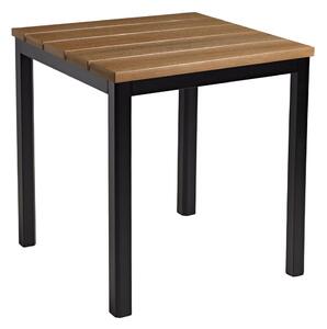 Etax 80cm Wooden Dining Table With Aluminium Base In Golden Oak