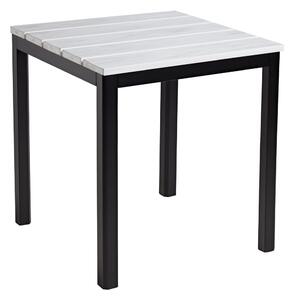 Etax 80cm Wooden Dining Table With Aluminium Base In Whitewash