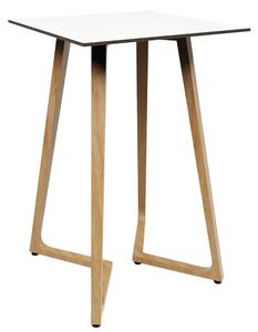 Wichita 12mm HPL Top White Bar Table 70cm with Oak Legs