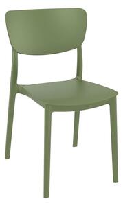 Mchenry Polypropylene Garden Side Chair In Olive Green