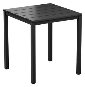 Etax 80cm Wooden Dining Table With Aluminium Base In Black