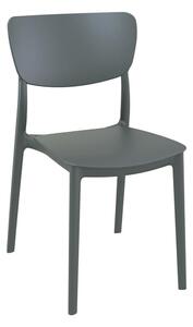 Mchenry Polypropylene Garden Side Chair In Dark Grey