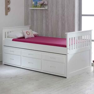 Belcourt Wooden Children Bed With Underbed In White