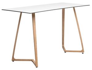Wichita 12mm HPL Top White Bar Table 180cm with Oak Legs