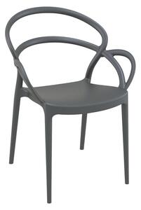 Mckinney Polypropylene Garden Armchair In Dark Grey