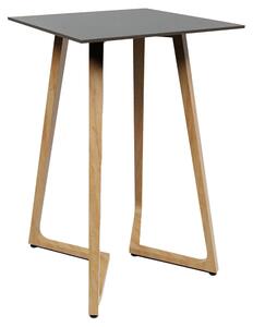 Wichita 12mm HPL Top Black Bar Table 70cm with Oak Legs
