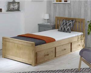 Marietta Storage Single Bed With 3 Drawers In Waxed