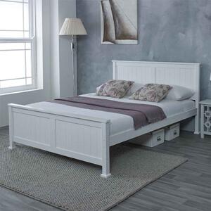 Manley Wooden King Size Bed In White
