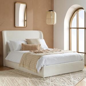 Laredo Fabric Ottoman Storage Double Bed In Cream