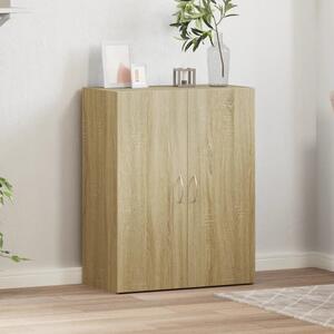 Quilcene 77cm Wooden Office Cabinet In Sonoma Oak