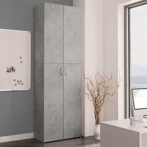 Quilcene 190cm Wooden Office Cabinet In Concrete Grey