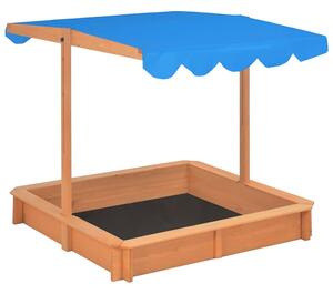 Yucaipa Wooden Sandbox With Adjustable Roof In Natural And Blue