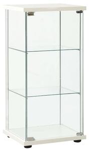 Absecon White Shoe Storage Cabinet With Tempered Glass Frame