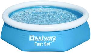 Bestway Fast Set Inflatable Swimming Pool Round 244x61cm In Blue