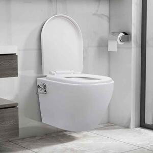 Adel White Rimless Wall Hung Toilet With Bidet Function - Soft Close Seat