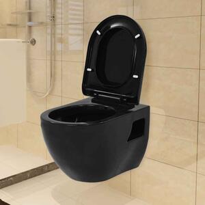 Adel Black Wall Hung Toilet - Soft Close Seat