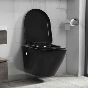 Adel Black Rimless Wall Hung Toilet - Soft Close Seat