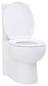 Adel White Close Coupled Corner Toilet - Soft Close Seat