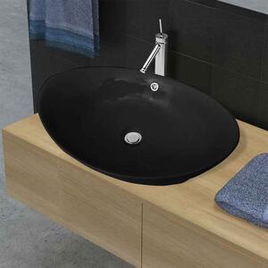 Abilene Oval Countertop Basin Without Waste 590mm Wide 0TH - Black