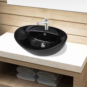 Aberdeen Oval Countertop Basin Without Waste 585mm Wide 1TH - Black