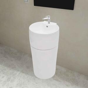 Albuquerque Freestanding Round Basin WIth Overflow - White