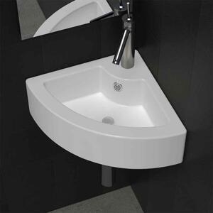 Alpharetta Wall Hung Corner Basin Without Waste 450mm Wide 1TH - White