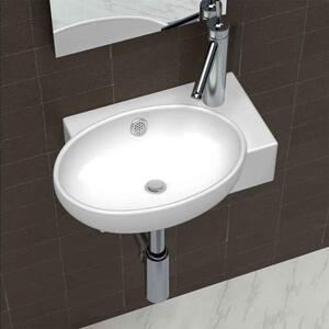 Albuquerque Oval Wall Hung Basin Without Waste 410mm Wide 1TH - White