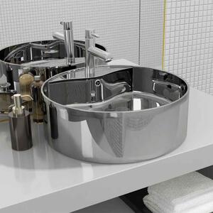Altoona Round Countertop Basin Without Waste 465mm Wide 1TH - Silver