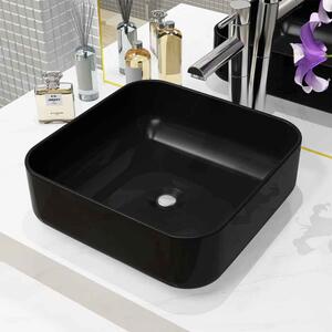 Alva Square Countertop Basin Without Waste 390mm Wide 0TH - Black