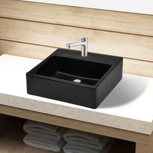Abingdon Square Countertop Basin Without Waste 380mm Wide 1TH - Black