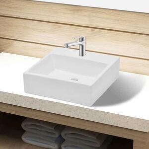 Abingdon Square Countertop Basin Without Waste 380mm Wide 1TH - White