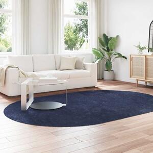 Biloxi Polyester Oval High Pile Shaggy Rug - Navy