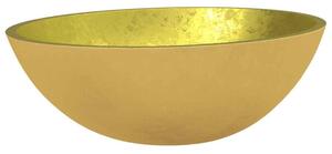 Tacoma Oval Countertop Basin Without Waste 500mm Wide 0TH - Gold Glass