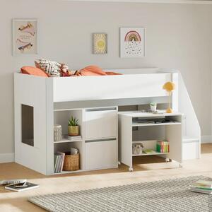 Glenside Wooden Single Midsleeper Bunk Bed - White
